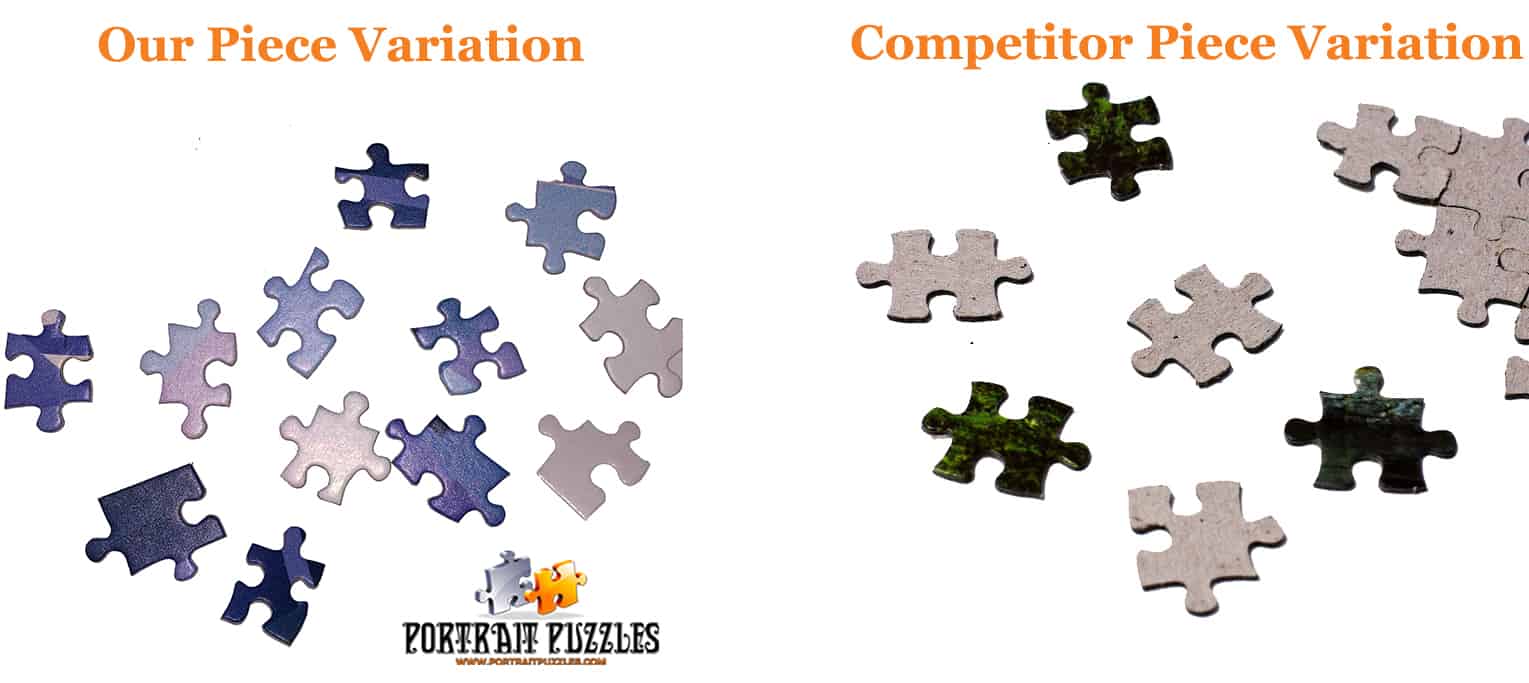 Portrait Puzzles vs. industry standard puzzle piece variation.