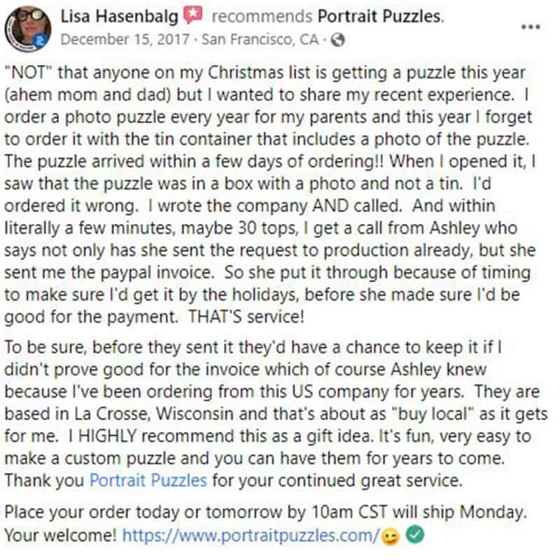 Glowing customer review #3.